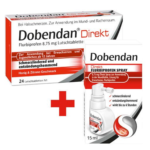 HALSSCHMERZ-SPARSET: Dobendan Direkt Lutschtabletten & Spray *