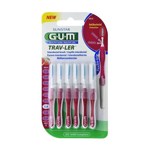 GUM TRAV-LER 1,4mm Kerze pink Interdental+6Kappen